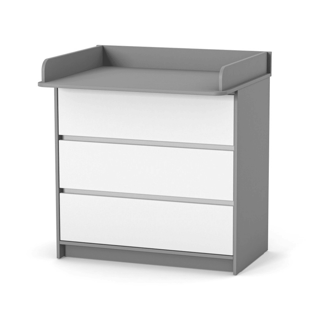 Dětská komoda Lovitto Gekko Kids, 90x51x86cm, Bílá / Grafitová